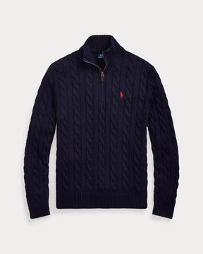 Cable-Knit Cotton Quarter-Zip Jumper