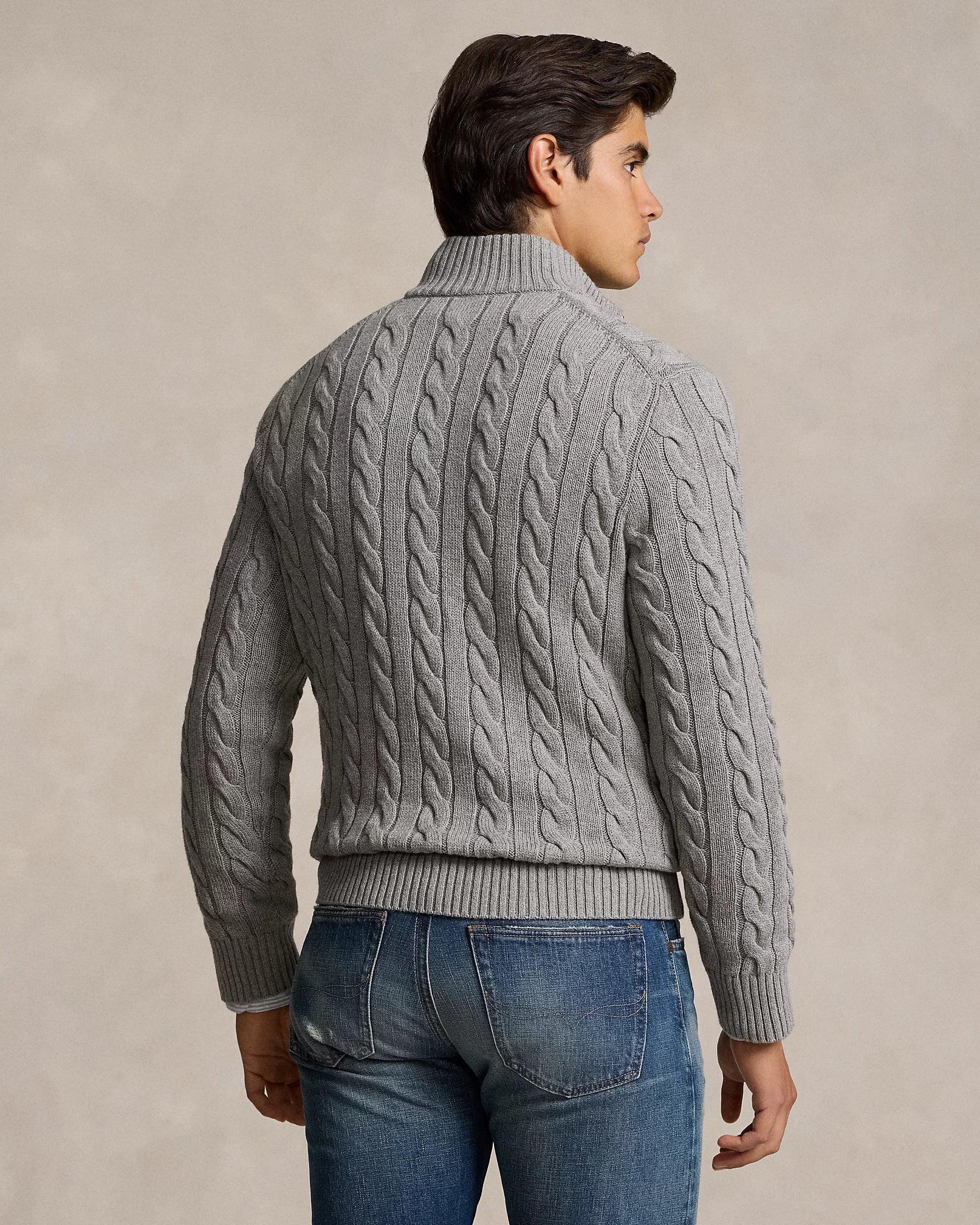 Cable-Knit Cotton Quarter-Zip Jumper