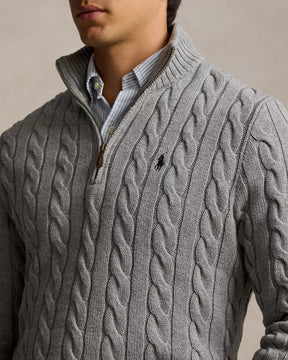 Cable-Knit Cotton Quarter-Zip Jumper