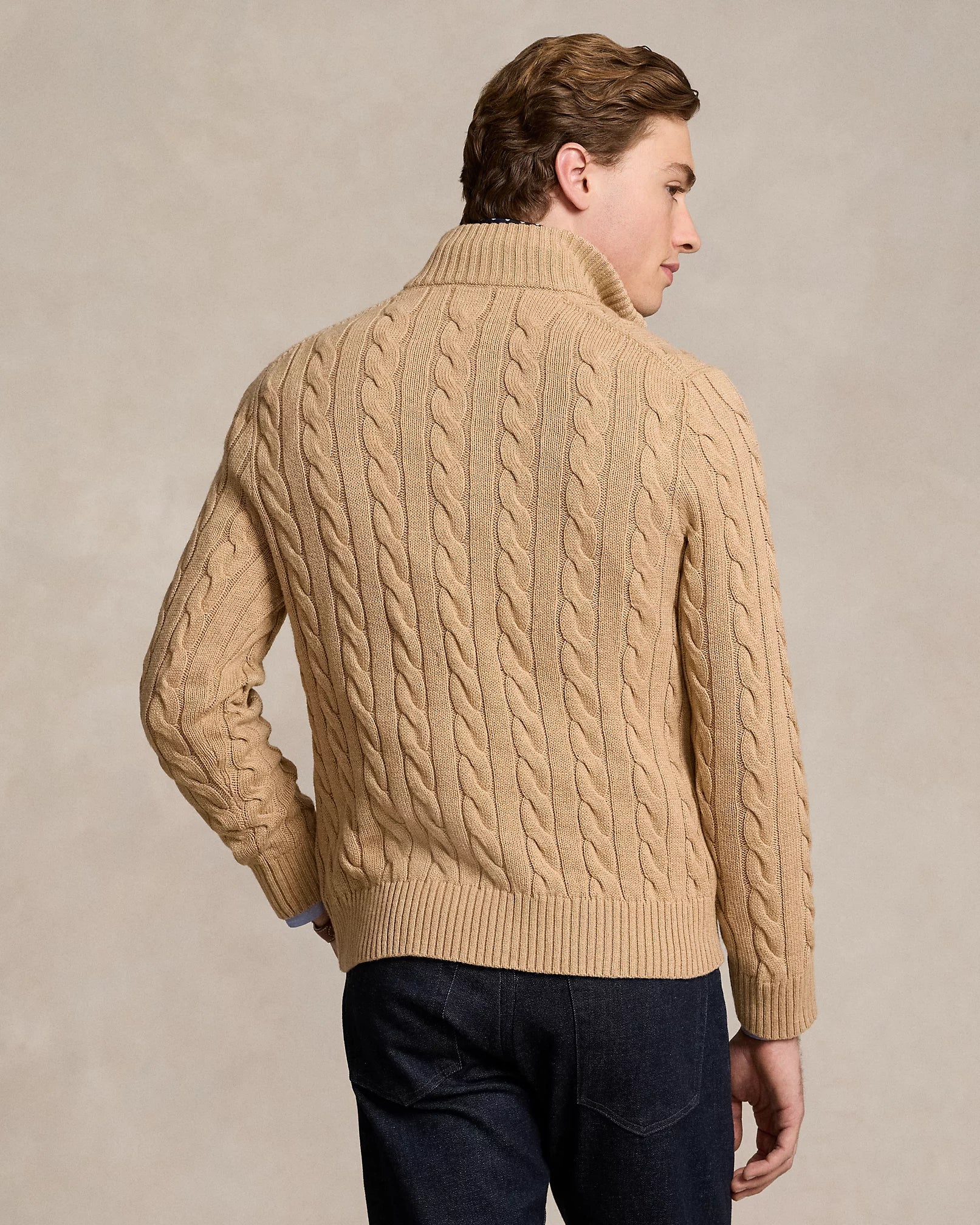 Cable-Knit Cotton Quarter-Zip Jumper