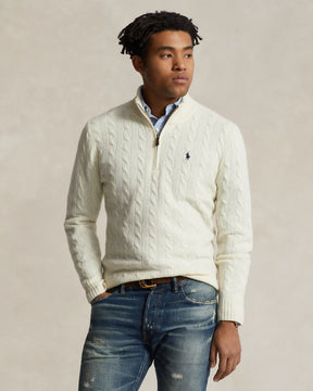 Cable-Knit Cotton Quarter-Zip Jumper