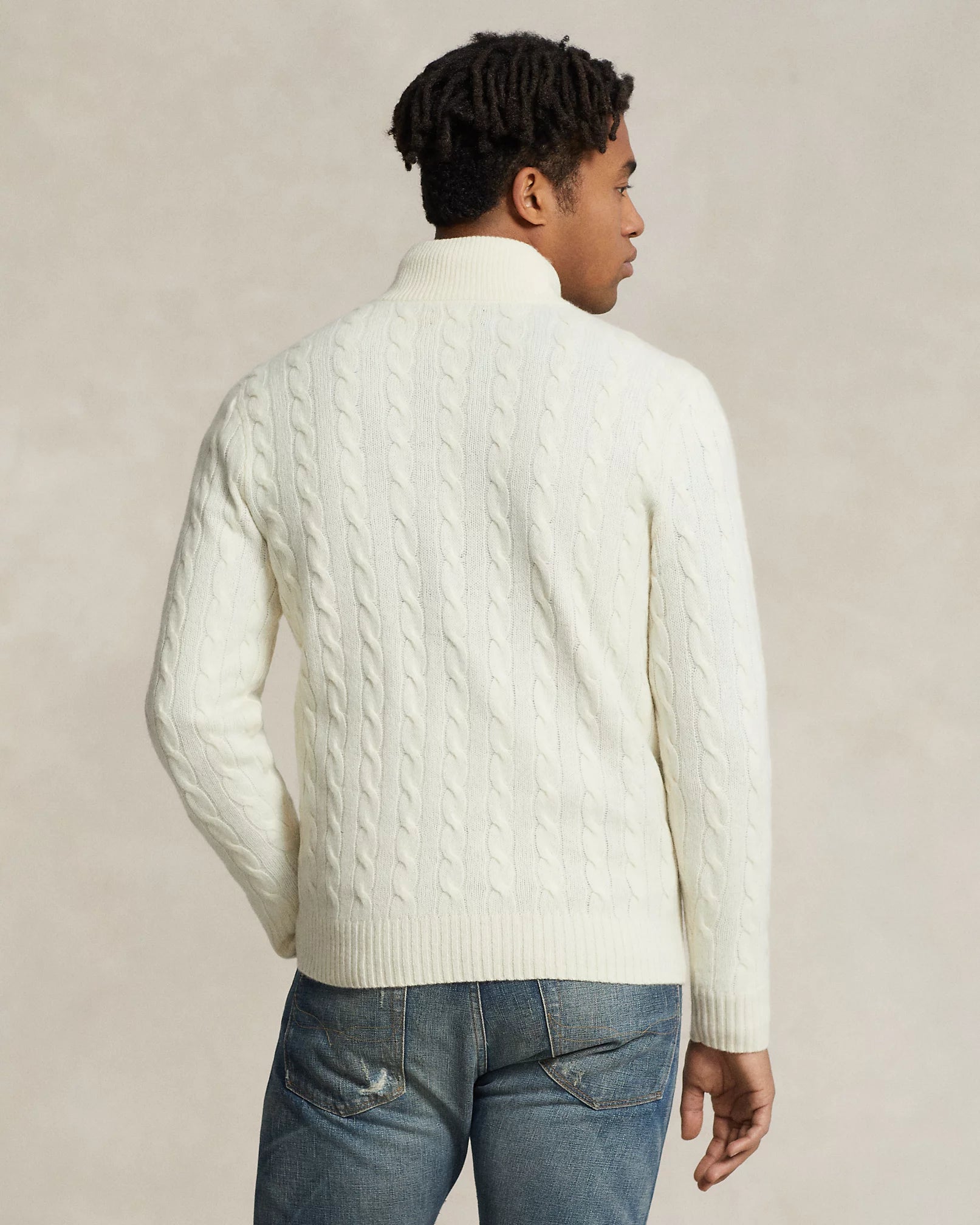 Cable-Knit Cotton Quarter-Zip Jumper