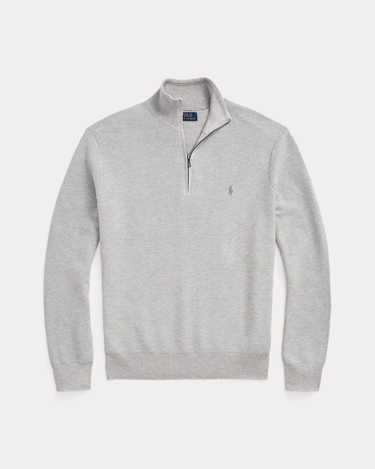 Mesh-Knit Cotton Quarter-Zip Jumper