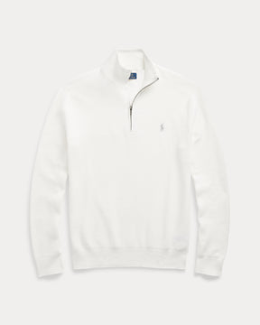 Mesh-Knit Cotton Quarter-Zip Jumper