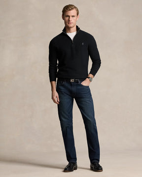 Mesh-Knit Cotton Quarter-Zip Jumper