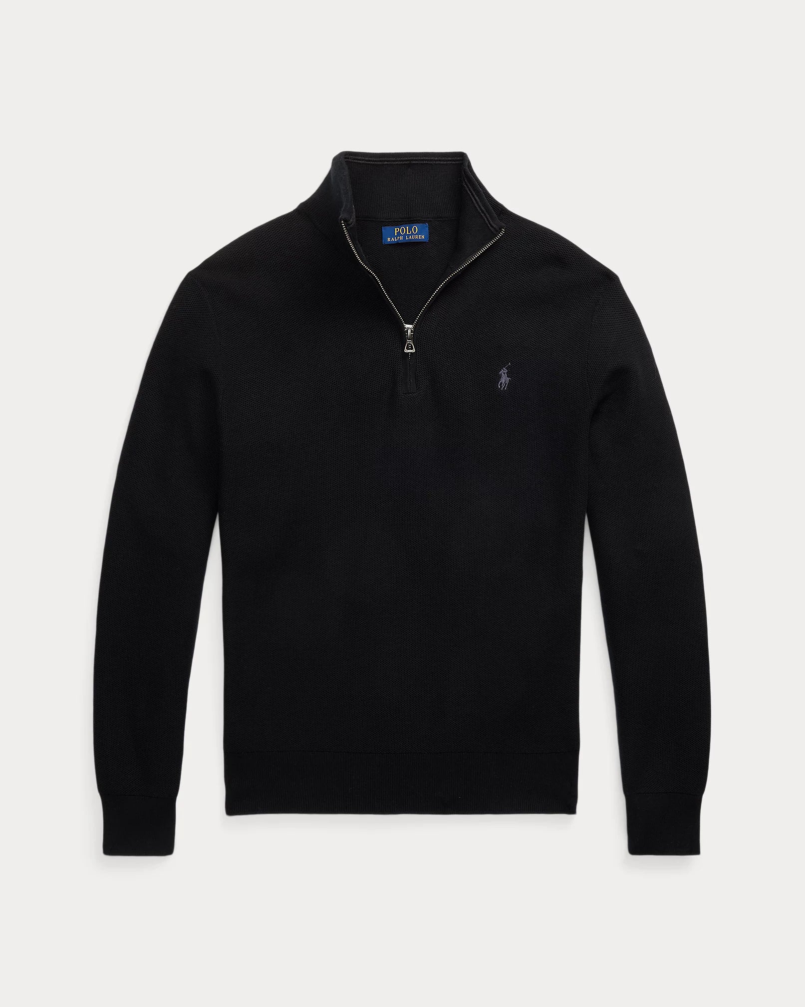 Mesh-Knit Cotton Quarter-Zip Jumper