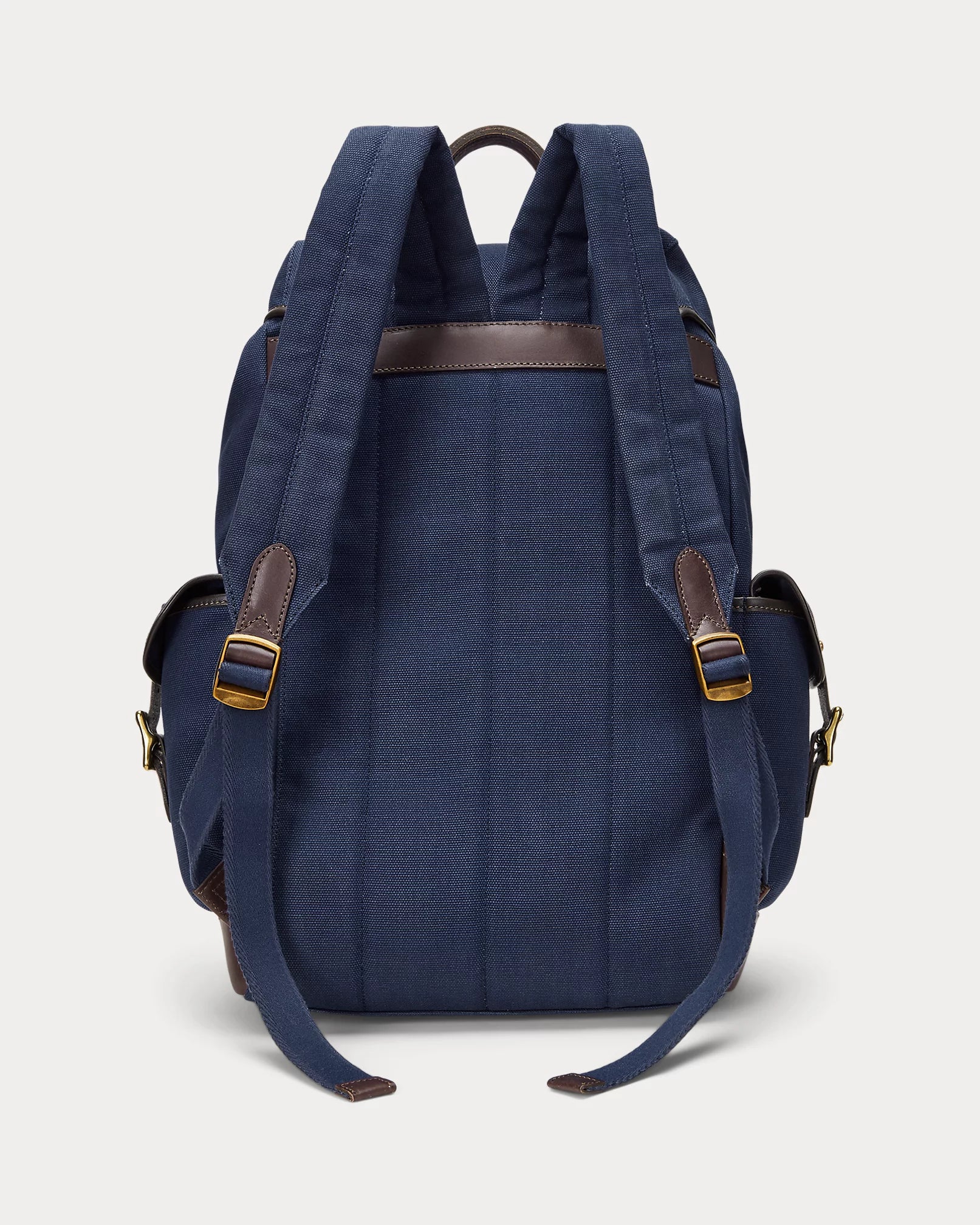 Leather-Trim Canvas Backpack