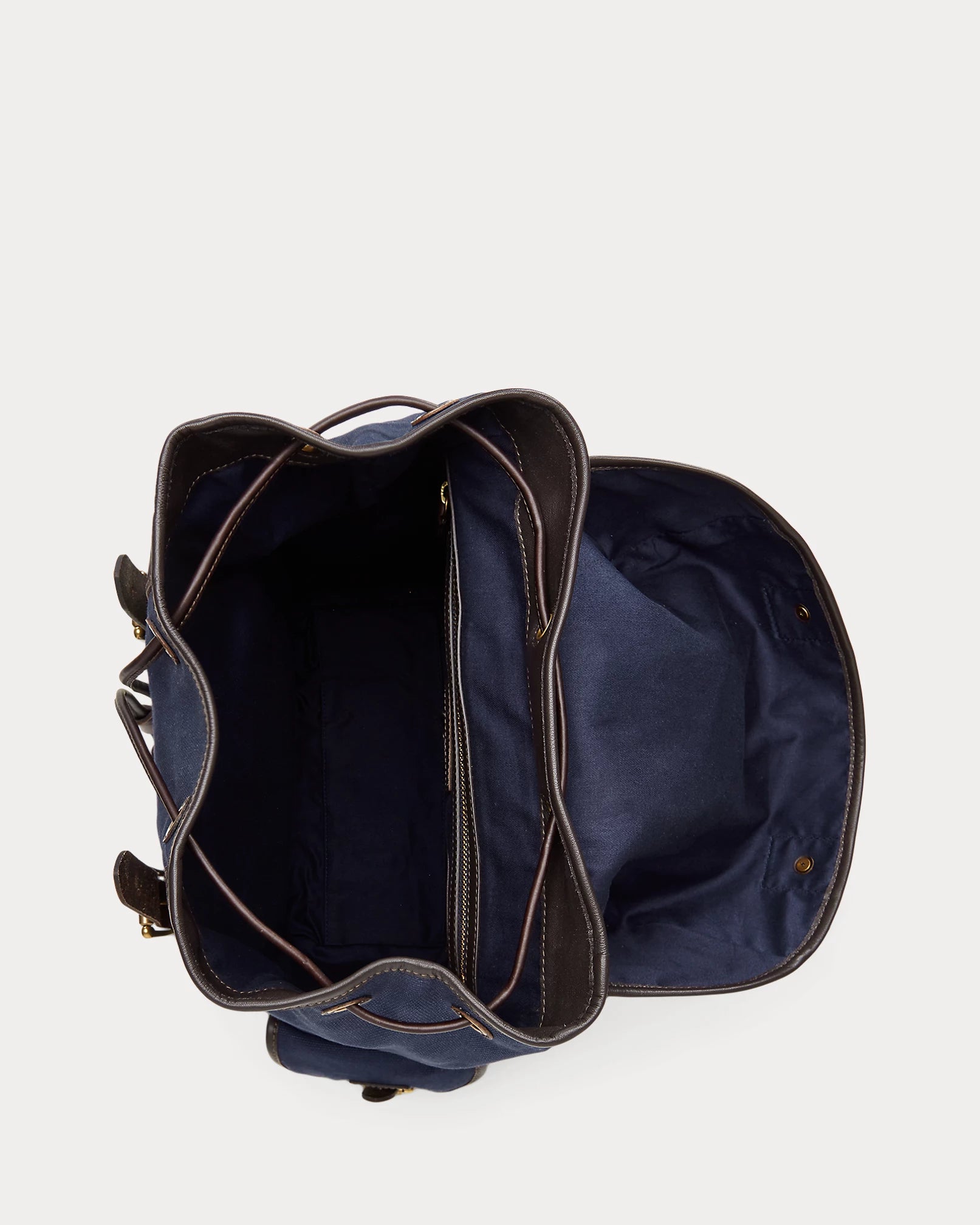 Leather-Trim Canvas Backpack