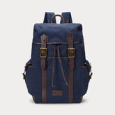 Leather-Trim Canvas Backpack