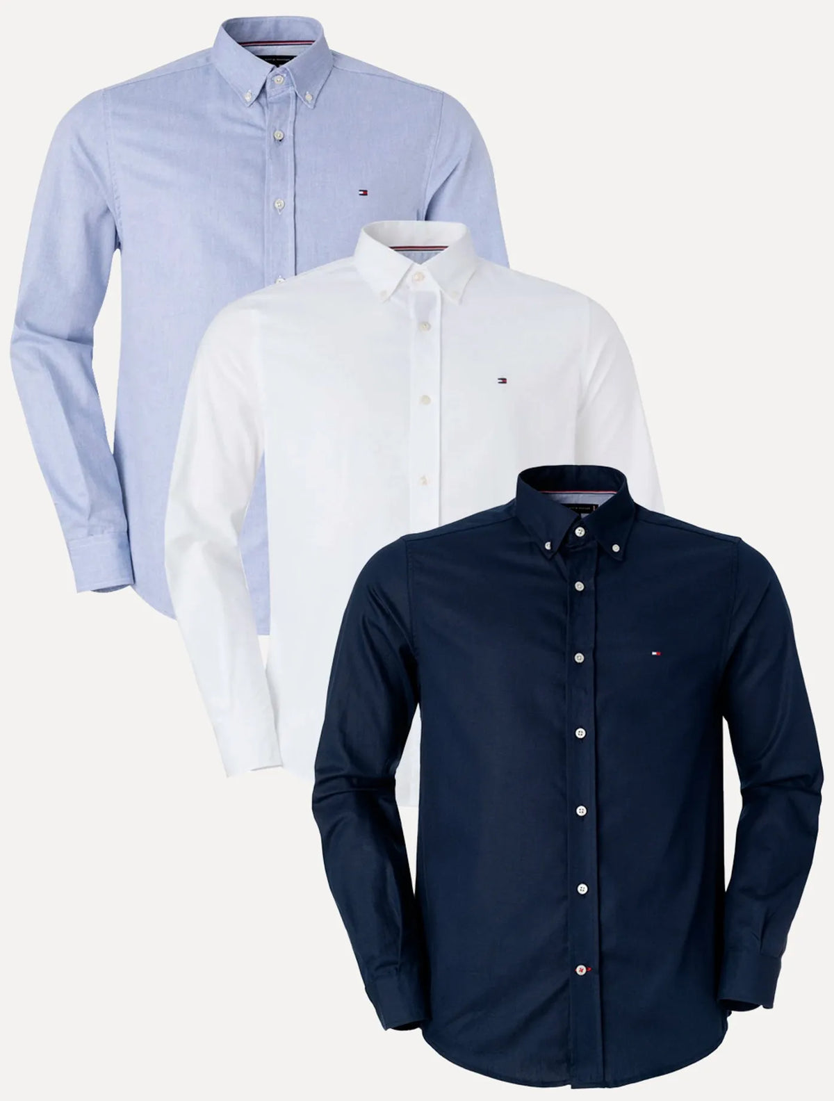 Tommy Hilfiger Oxford Shirt Kit Navy/White/Misty Blue 3 Pack